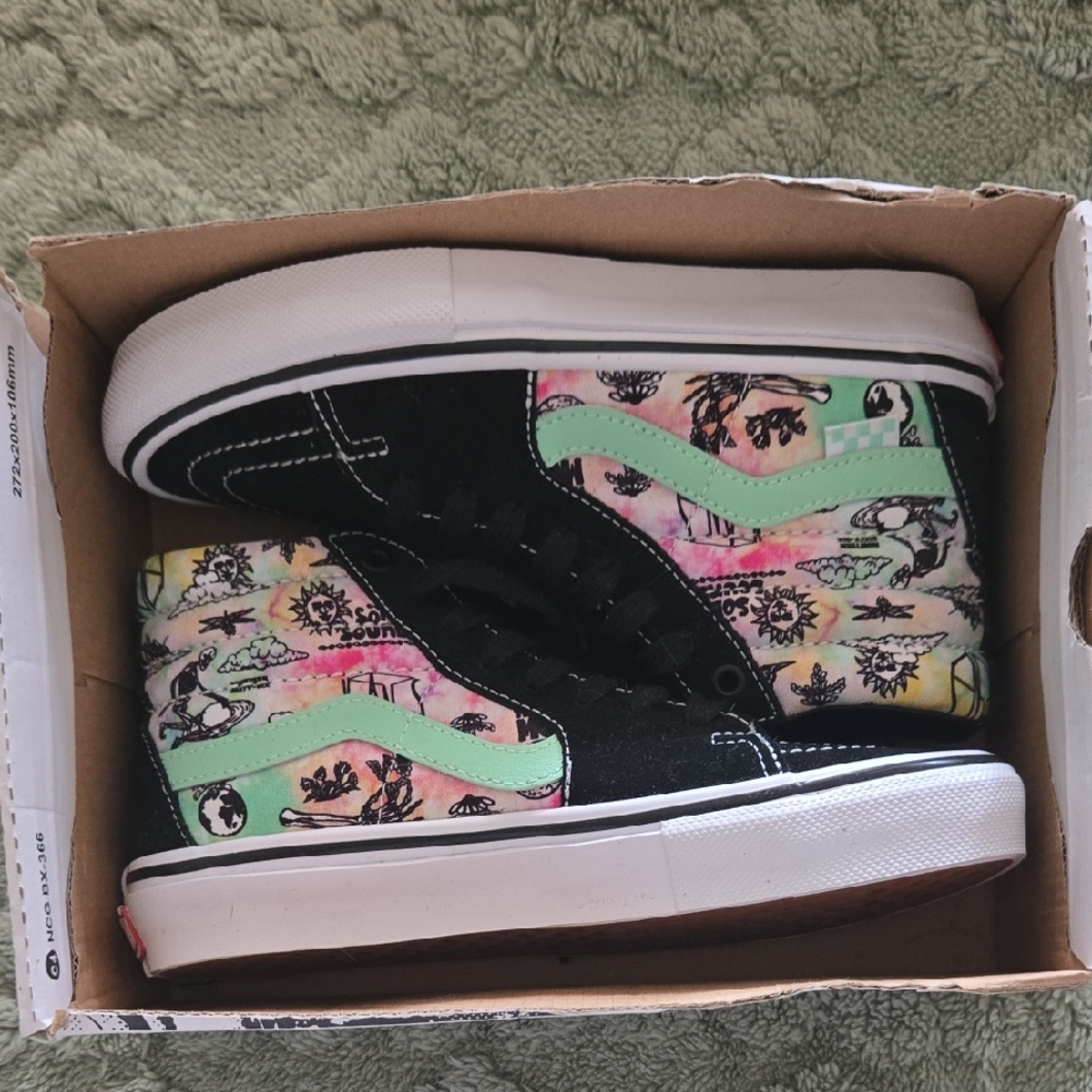 Vans Kids Black and Pastel High-Top Sneakers
